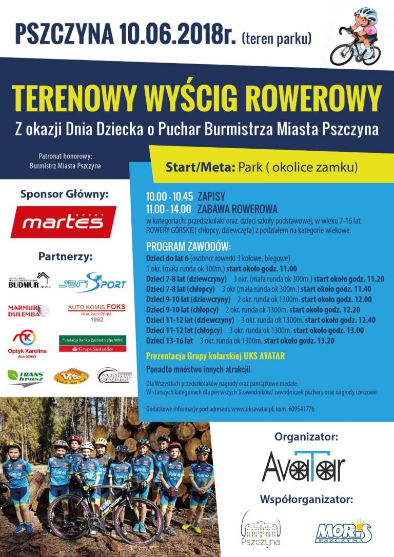 Zgoda na udział w Zawodach „Rowerowy Dzień Dziecka o Puchar Burmistrza Miasta Pszczyna”